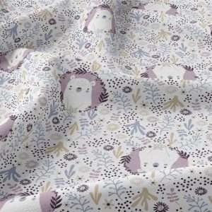 tissu ours lilas